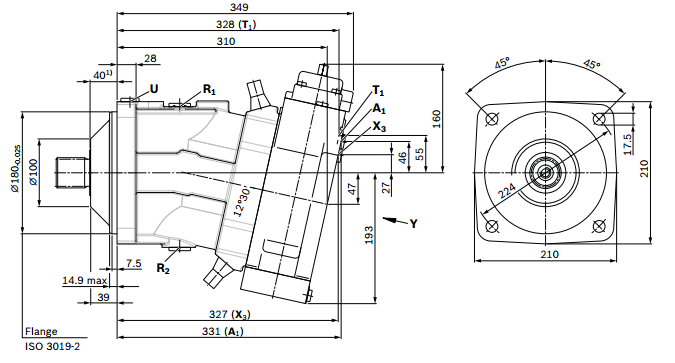 Аксіально-поршневые регульовані насосы Bosch Rexroth A7VO 28...160 - фото 2 - id-p557129487