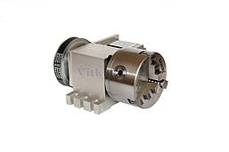 Поворотна вісь 100мм 6:1 К11 Nema23 3-кулачковий патрон, на ремені, фото 5