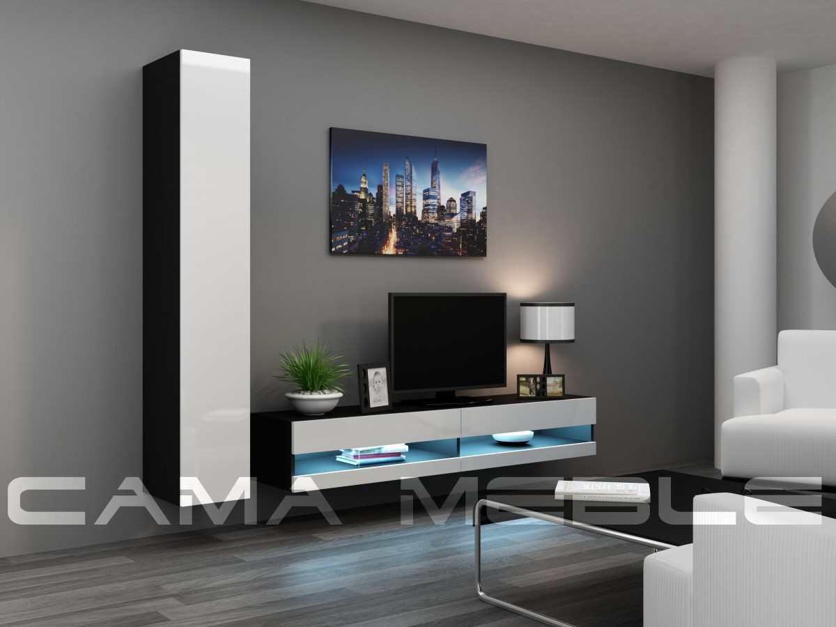 Вітальня Vigo NEW 9 Cama чорний/білий глянець, фото 1