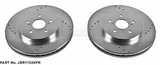 Диск гальмівний передній POWERSTOP JBR1152XPR перфорація + слот для Lexus RX-350 2003-2008