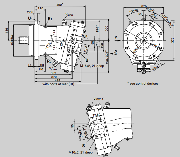 Регулируемые насосы Bosch Rexroth A7VO 250...500 - фото 2 - id-p557133017