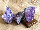 Аметистова друза на дерев'яній підставці. Друза з аметисту сувенірна., фото 9