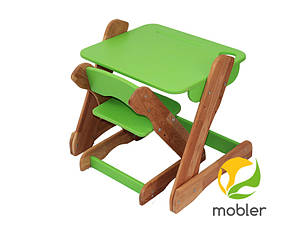 Дитячий комплект стіл і стільчик p101 c101 зелений (Mobler TM)