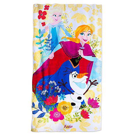 Дитячий махровий рушник Disney оригінал Анна й Ельза, фото 1