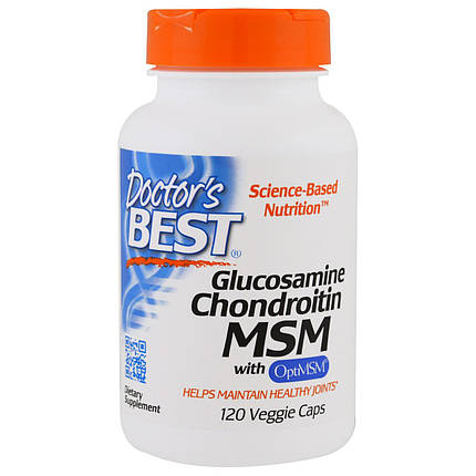 Glucosamine Chondroitin MSM with OptiMSM Doctor's Best 120 VCaps, фото 2