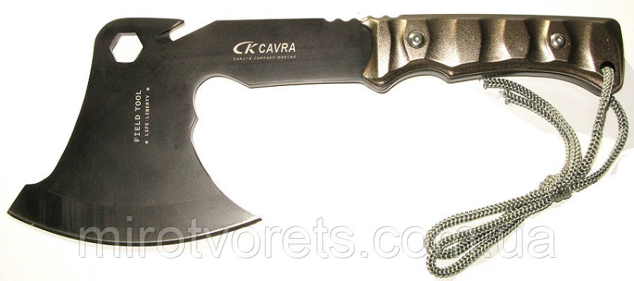 Сокирка туристична CAVRA F-08, чорний, накладки метал.