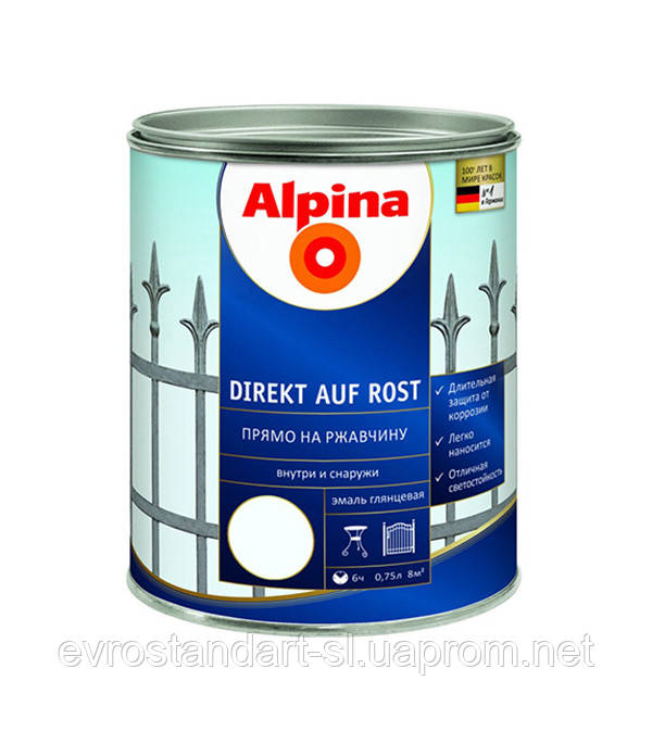Ґрунт-емаль Direkt auf Rost коричневий 2.5 л Alpina