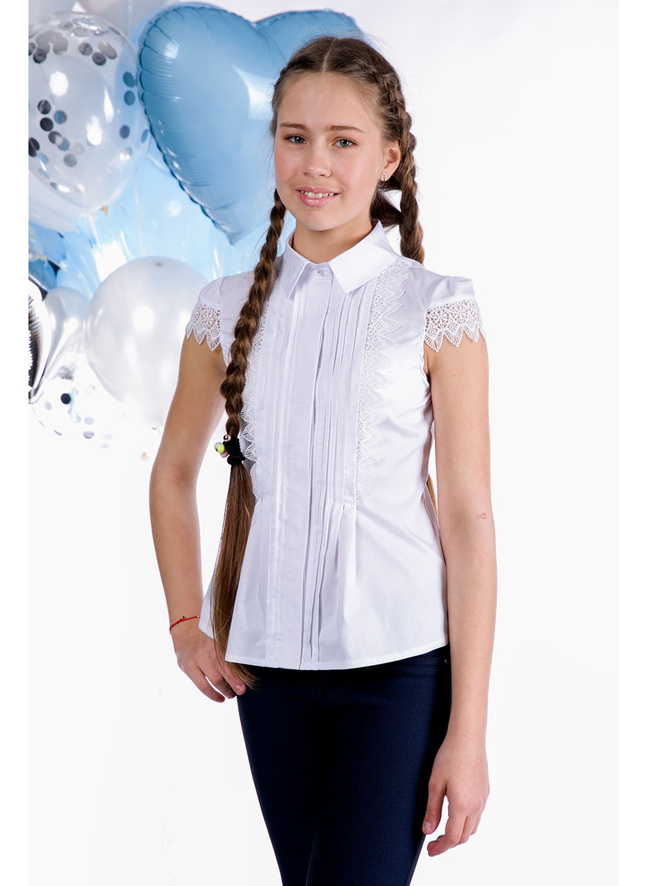 Блуза для дівчинки з коротким рукавом "Мереживо"