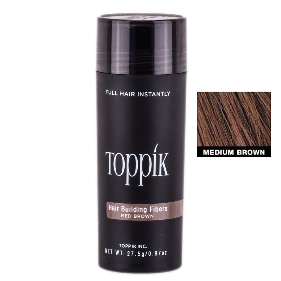 Пудра кератинова для волосся Toppik 27.5 гр. medium brown (середньо-коричневий)