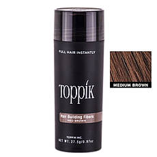 Пудра кератинова для волосся Toppik 27.5 гр. medium brown (середньо-коричневий)