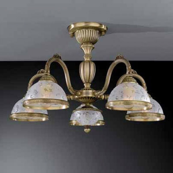 Стельовий світильник RECCAGNI ANGELO PL 6222/5 бронза/скло