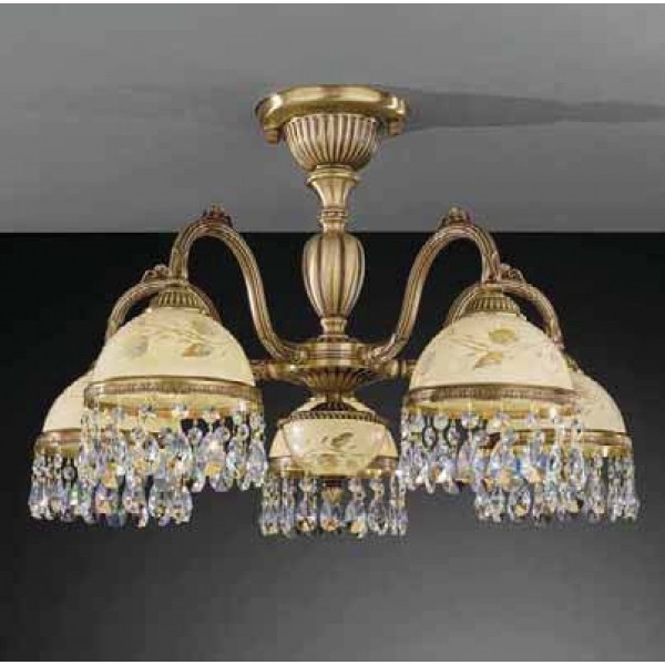 Стельовий світильник RECCAGNI ANGELO PL 6226/5 бронза/скло/кришталь