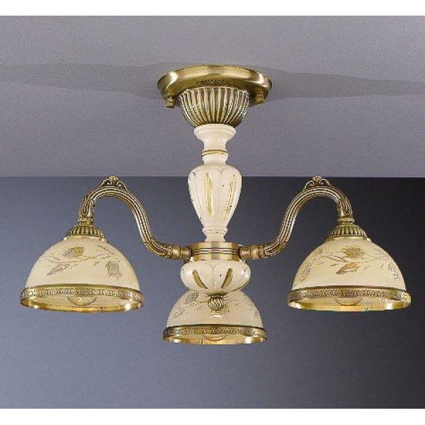 Стельовий світильник RECCAGNI ANGELO PL 6828/3 бронза/скло/дерево