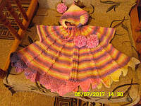 Дитяче пончо з акрилової пряжі секційного фарбування Sekerim Baby Batik