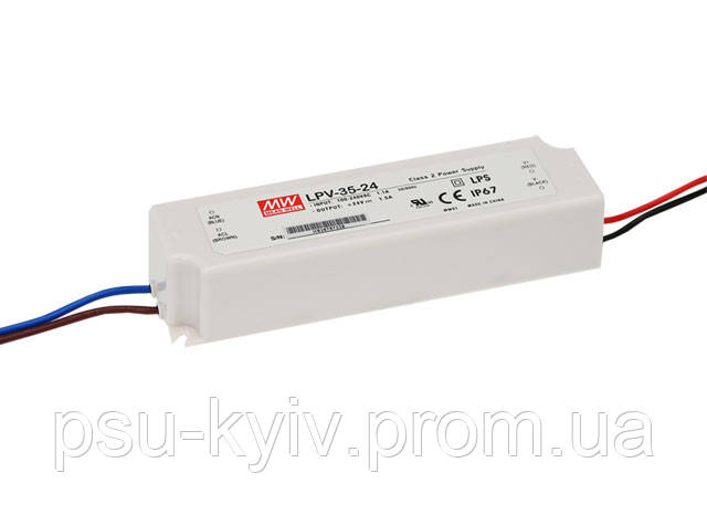Блок живлення Mean Well LPV-35-12 Драйвер для світлодіодів (LED) 36 Вт, 12 В, 3 А (AC/DC Перетворювач)