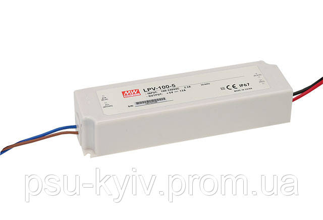 Блок живлення Mean Well LPV-100-12 Драйвер для світлодіодів (LED) 102 Вт, 12 В, 8.5 А (AC/DC Перетворювач)