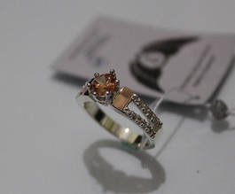 Серебряное кольцо с вставкой золота ch0010