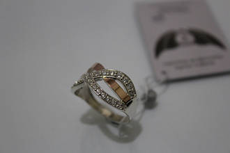 Серебряное кольцо с золотой пластиной ch0014