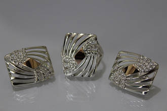 Серебряный набор с накладками золота