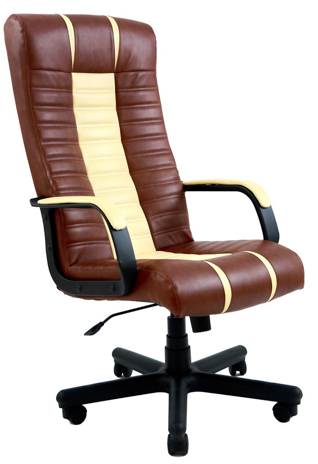 Кресло Атлант Пластик коричневое с желтой вставкой