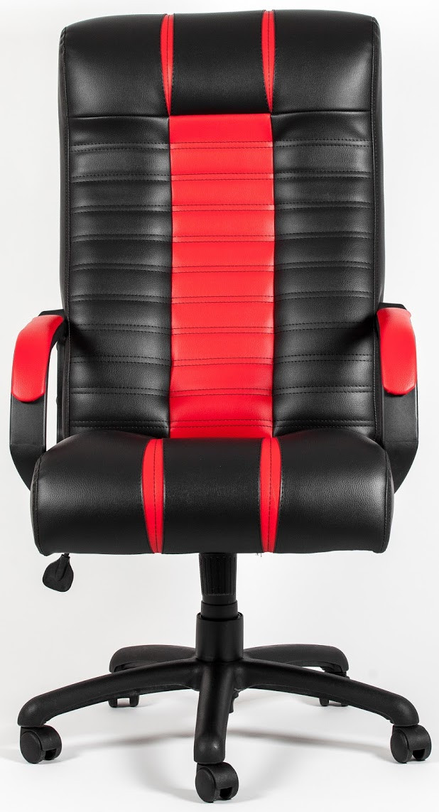 Кресло Атлант Пластик черное с красными вставками (фото 2)