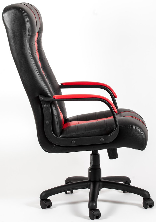 Кресло Атлант Пластик черное с красными вставками (фото 3)