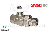 Кран із напівсгоном Valtec DN 1/2" (PN 40) з білою ручкою (Італія) VT.227.NW.04