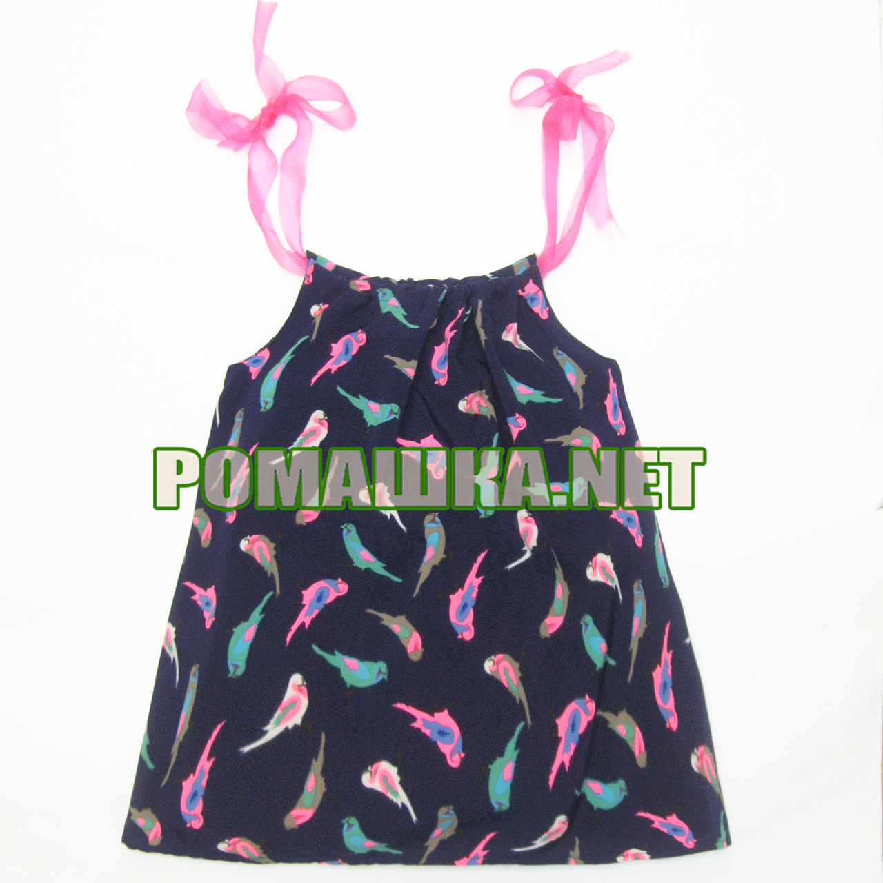 Дитячий літній сарафан р. 110 для дівчинки, тканина 100% ПОЛІЕСТЕР 3690 Синій