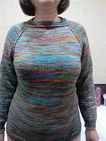 Свитер связанный спицами из украинского акрила мультиколор Ярослав
