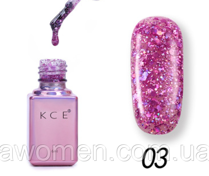 Гель-лак KCE з блискітками 6 мл No 3