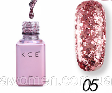 Гель-лак KCE з блискітками 6 мл No 5
