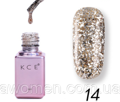 Гель-лак KCE з блискітками 6 мл No 14