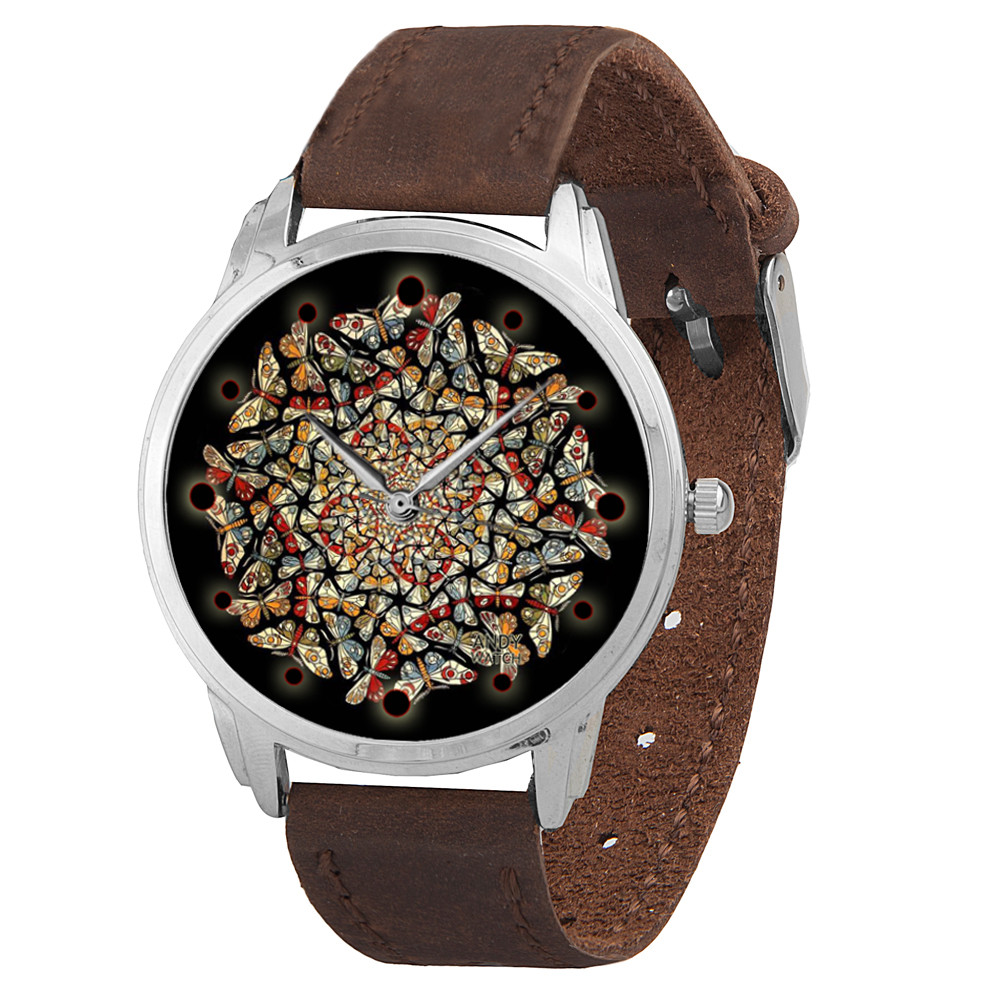 Наручний годинник AndyWatch Абстракція з метеликів brown подарунок