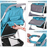 Дитяча прогулянкова коляска Bambi (M 3420-12 NOTA) Блакитна, фото 4