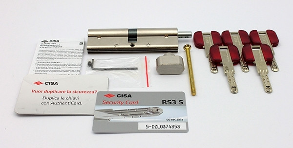 Cisa RS3 S 90мм 45х45 ключ/тумблер нікель (Італія)