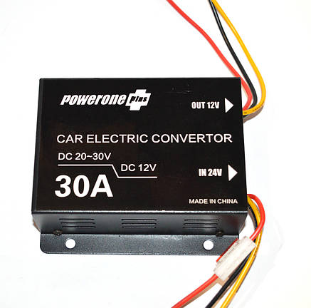 Перетворювач 24-12V 30А, фото 1