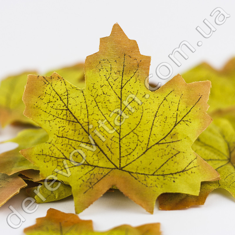 Листя осінні декоративне, салатовий клен 8 × 9 см, 100 шт. 