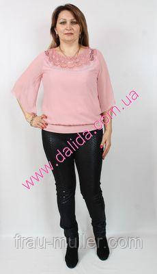 Пудрово-розовая шифоновая блуза Dalida - фото 3 - id-p558077812