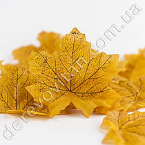 Листя осінні декоративне, жовтий клен 9.7 × 10 см, 75 шт.