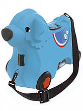 Каталка для малыша Путешествие с отделением для вещей, голубая, 3+