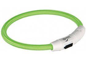Світиться USB Ошейник для собак TRIXIE , зеленый, нейлон, 65см