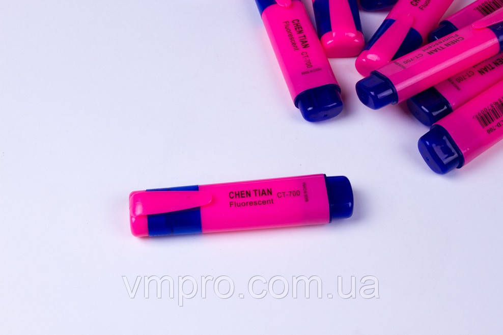 Текстовыделитель №CT-700, рожевий колір, маркери перманентні
