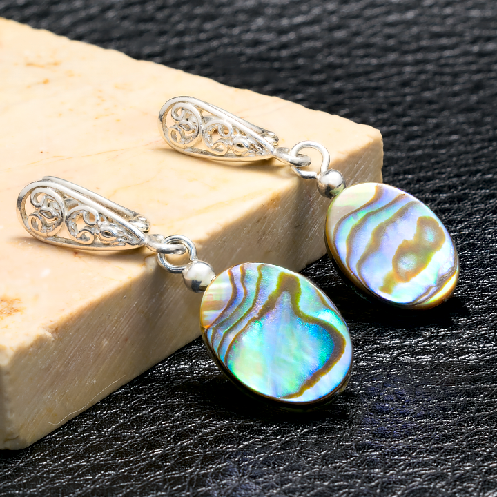Перламутр халаотіс, срібло, сережки, 225СРП