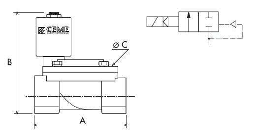 Клапан 1", нормально-открытый, 8716 NBR 230V 50 Hz, электромагнитный соленоидный, CEME, Италия - фото 4 - id-p318097728