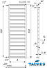 Вузька та висока сушарка для рушників Slide 15/1550х400 мм від TAURUS. Водяний + електро + гібрид. Плоскі трубки, фото 10