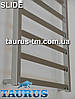 Дизайнерська рушникосушка Slide 9 розміром 950х450 мм від ТМ TAURUS. Перемички плоскі під кутом 30*, фото 7