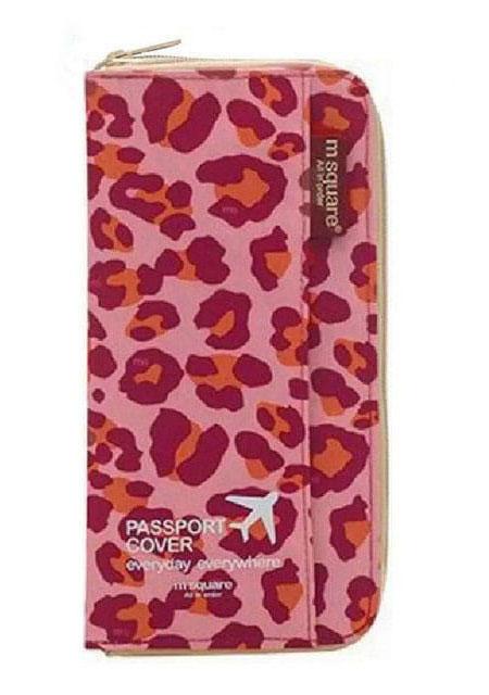 Кардхолдер для путешествий леопард розовый 