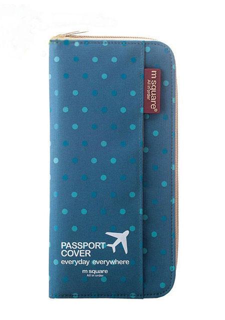 В горошек синий Кардхолдер для путешествий в горошек синий