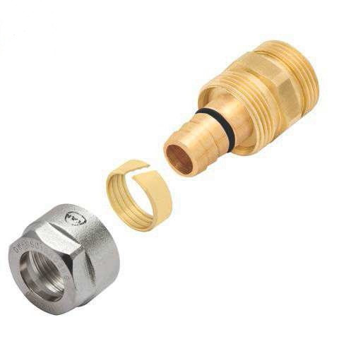 З'єднувач латунний свинчиваемый c нар. різьбою для труб Platinum - 14x2 G1/2"