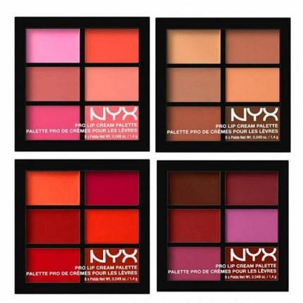 Помада палетка  NYX Pro Lip Cream 6 цветов  Набор кремовых помад Nyx Pro Lip Cream Palette, фото 2